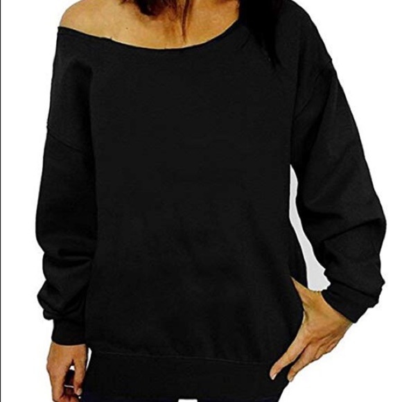 NEW Oversized Slouchy Off the Shoulder SweatShirt - Picture 4 of 6